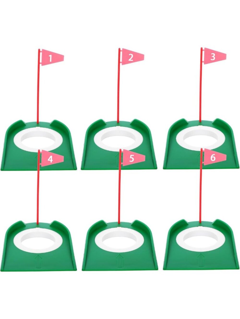 6 Pack Mini Golf Putting Cups with Flags - Indoor/Outdoor Practice Aids
